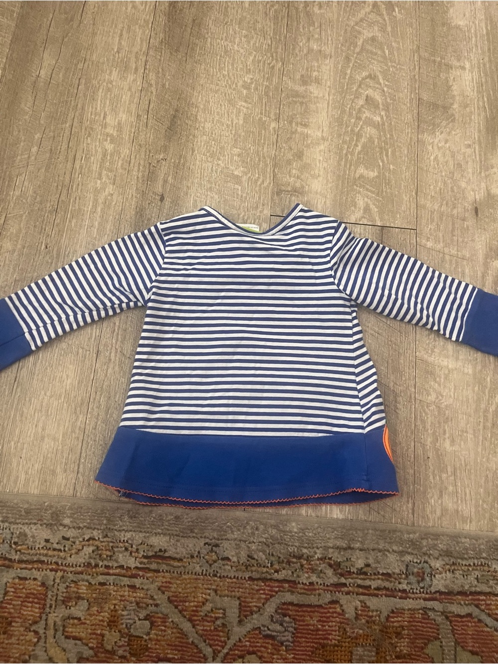 Blue Stripe Pumpkin Hem Kids Top by Gymboree - Picture 2 of 3